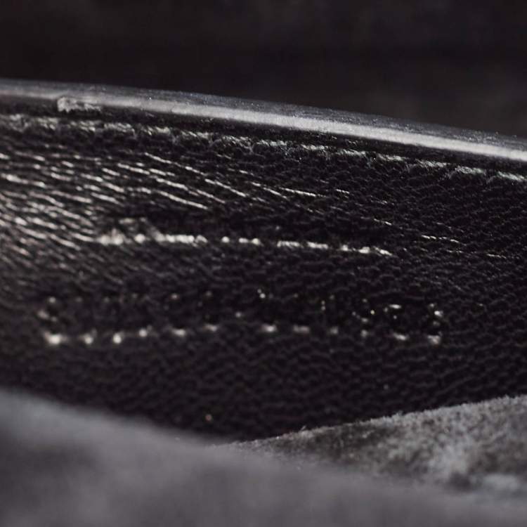 Pre Owned Saint Laurent Black Patent Leather Cassandre Clutch