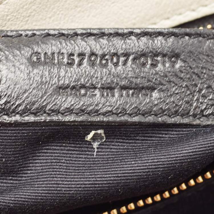 Pre Owned Saint Laurent White Quilted Leather Becky Shoulder Bag