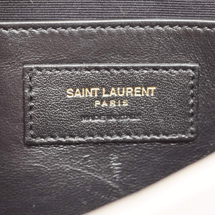 Pre Owned Saint Laurent White Quilted Leather Becky Shoulder Bag