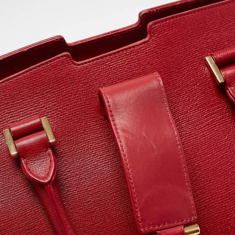 Pre Owned Saint Laurent Red Leather Large Y Cabas Chyc Tote