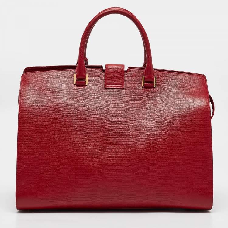 Pre Owned Saint Laurent Red Leather Large Y Cabas Chyc Tote