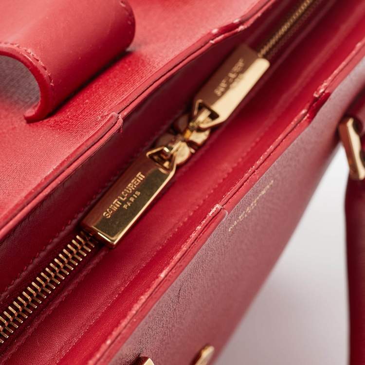 Pre Owned Saint Laurent Red Leather Large Y Cabas Chyc Tote
