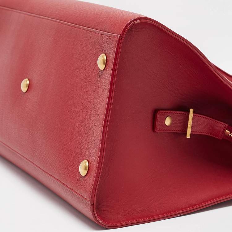 Pre Owned Saint Laurent Red Leather Large Y Cabas Chyc Tote