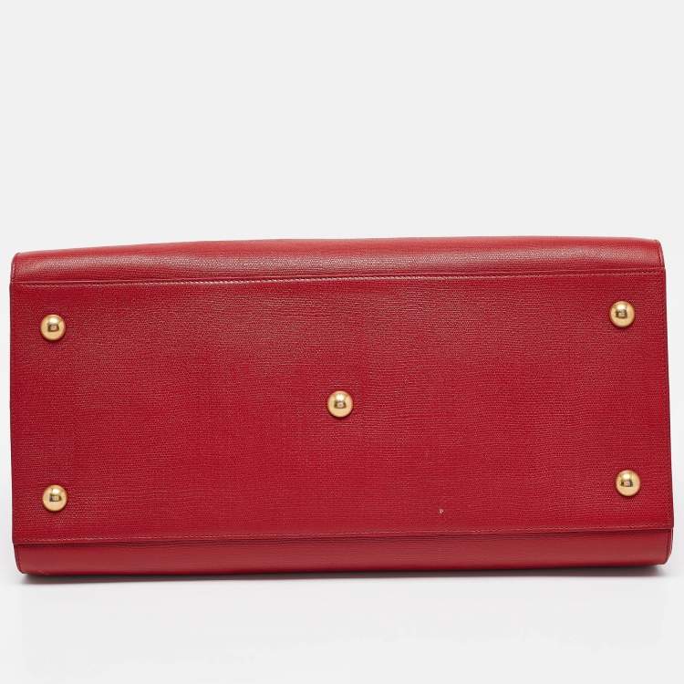 Pre Owned Saint Laurent Red Leather Large Y Cabas Chyc Tote