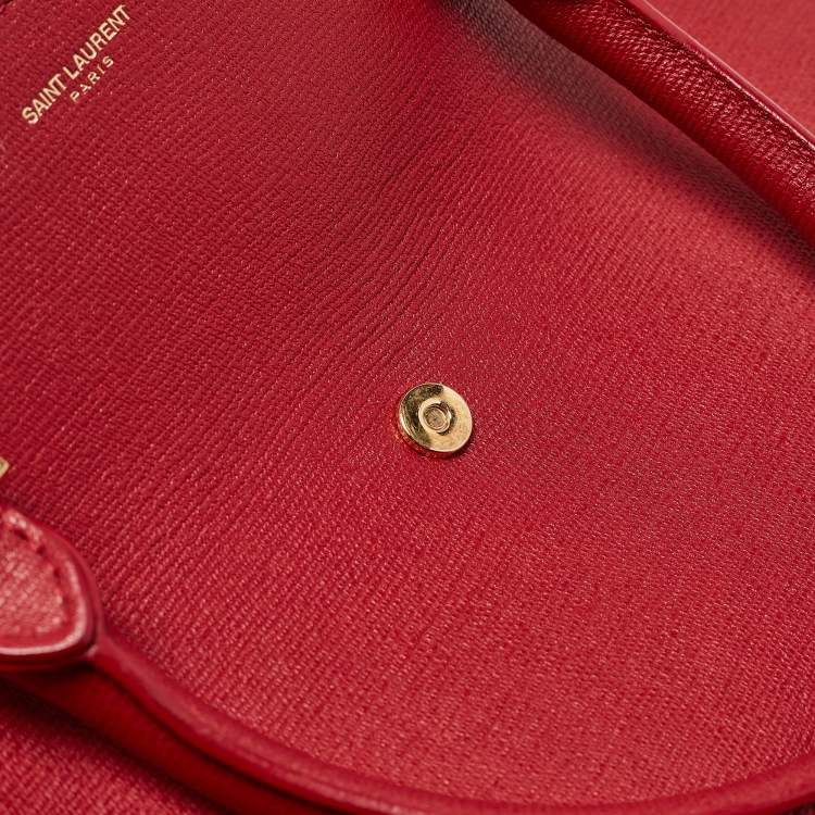 Pre Owned Saint Laurent Red Leather Large Y Cabas Chyc Tote