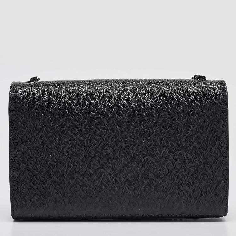 Pre Owned Saint Laurent Black Leather Medium Kate Shoulder Bag