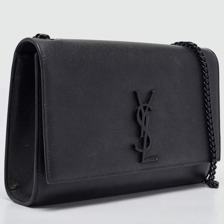 Pre Owned Saint Laurent Black Leather Medium Kate Shoulder Bag