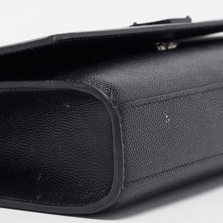 Pre Owned Saint Laurent Black Leather Medium Kate Shoulder Bag