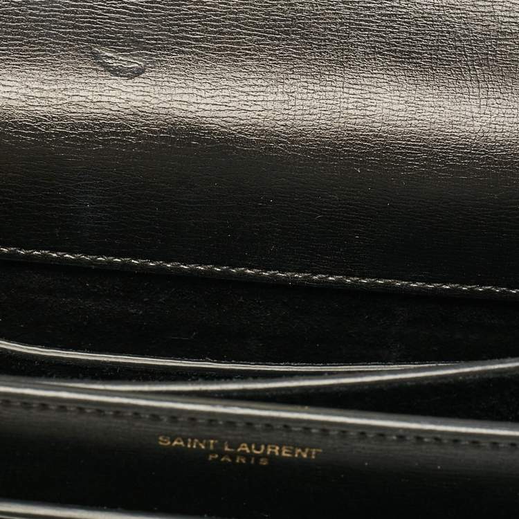 Pre Owned Saint Laurent Black Leather Medium Sunset Shoulder Bag