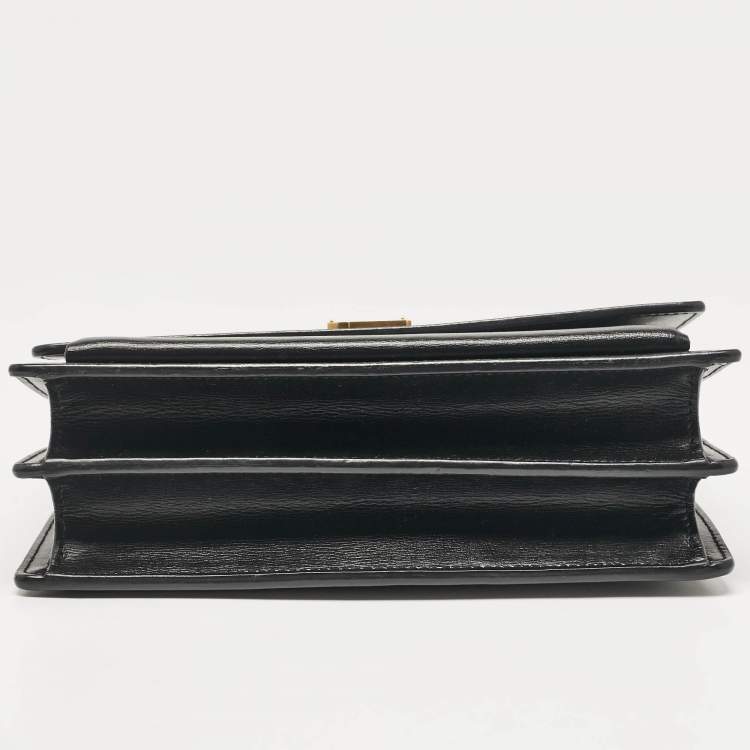 Pre Owned Saint Laurent Black Leather Medium Sunset Shoulder Bag
