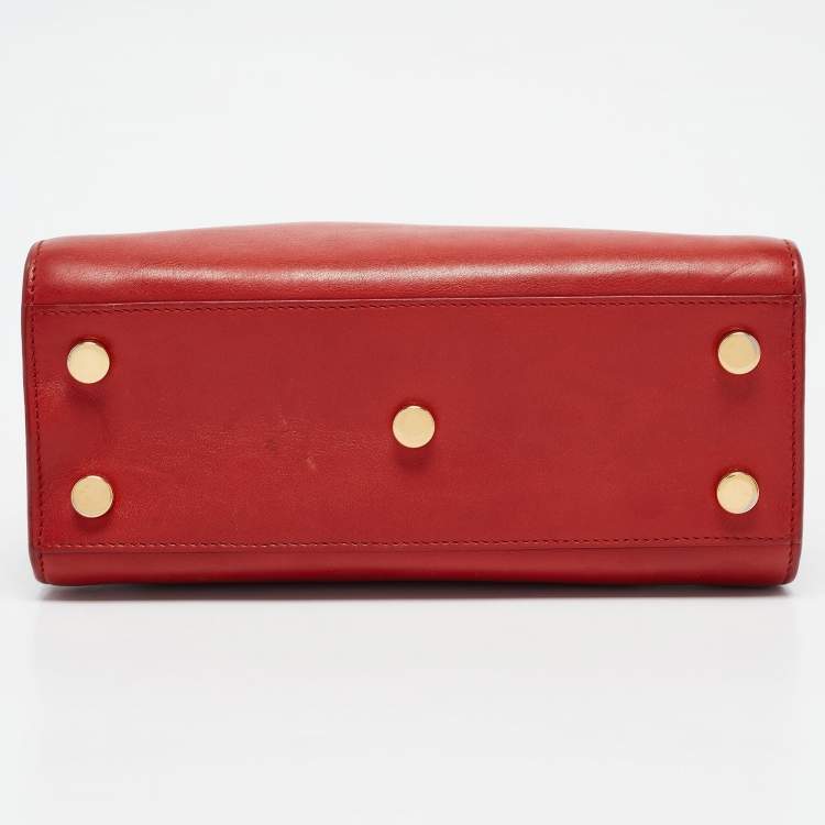 Pre Owned Saint Laurent Red Leather Nano Classic Sac De Jour Tote
