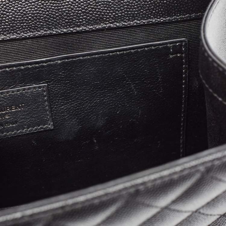 مملوكة مسبقًا Saint Laurent Black Mix Matelassé Leather Medium Envelope Chain Shoulder Bag
