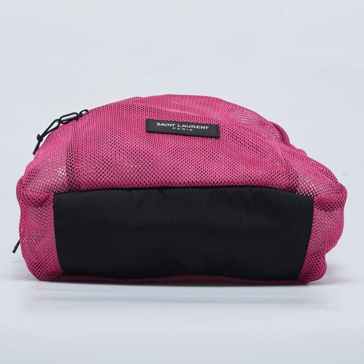 Pre Owned Saint Laurent Magenta Mesh Nylon Backpack
