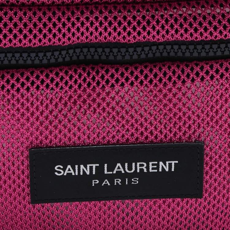 Pre Owned Saint Laurent Magenta Mesh Nylon Backpack