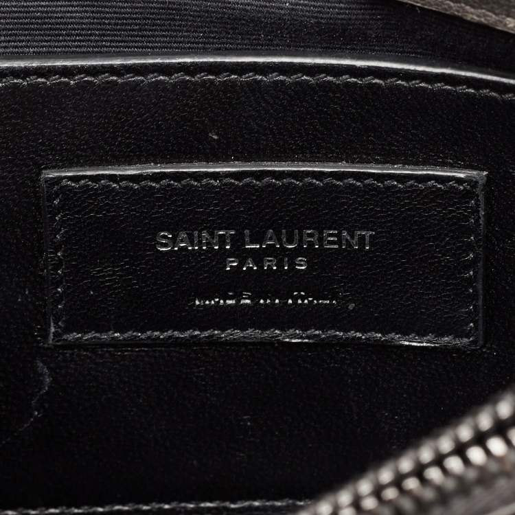 Pre Owned Saint Laurent Grey Matelasse Leather Medium College Top Handle Bag