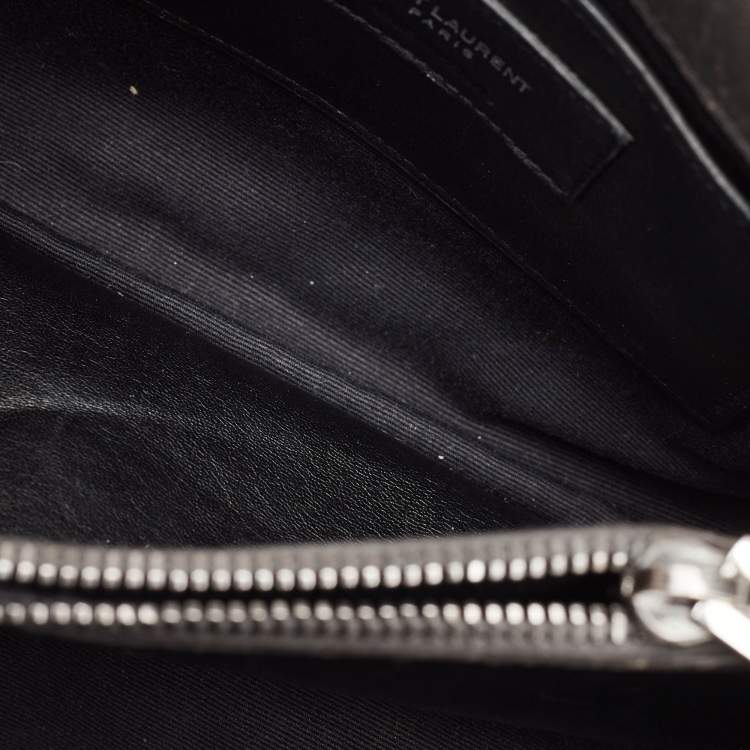 Pre Owned Saint Laurent Grey Matelasse Leather Medium College Top Handle Bag
