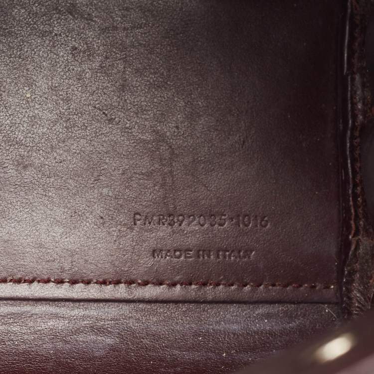 Pre Owned Saint Laurent Burgundy Croc Embossed Leather Nano Classic Sac De Jour Tote