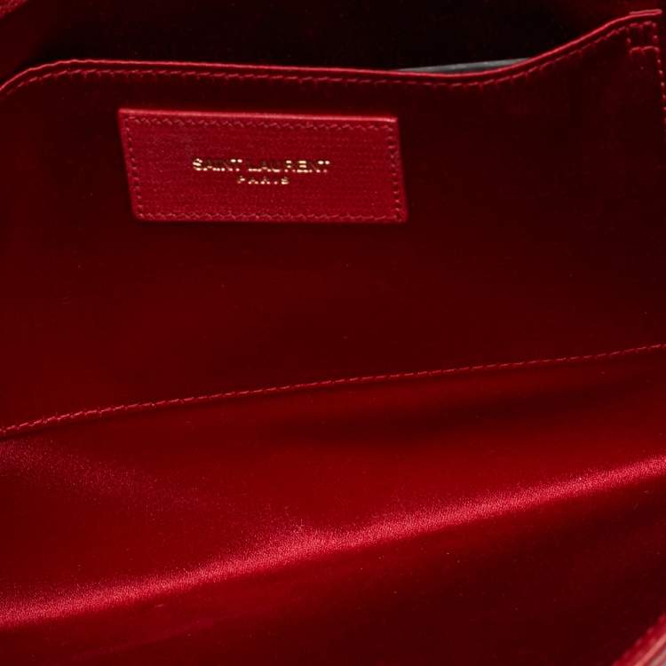 Pre Owned Saint Laurent Red Leather Ligne Y Clutch