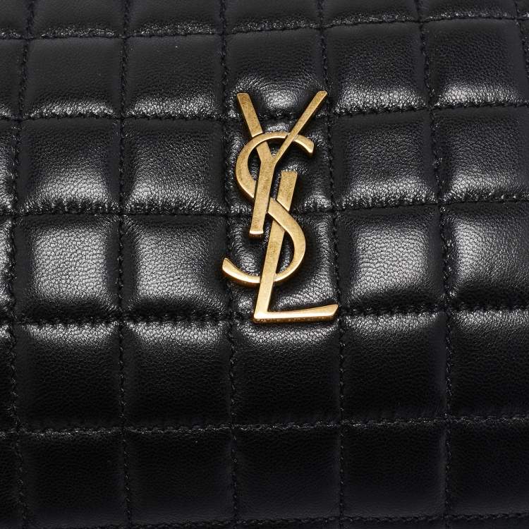 Pre Owned Saint Laurent Black Leather Mini Cassandre Camera Bag