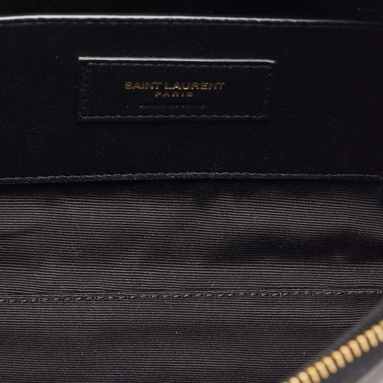 Pre Owned Saint Laurent Black Leather Mini Cassandre Camera Bag