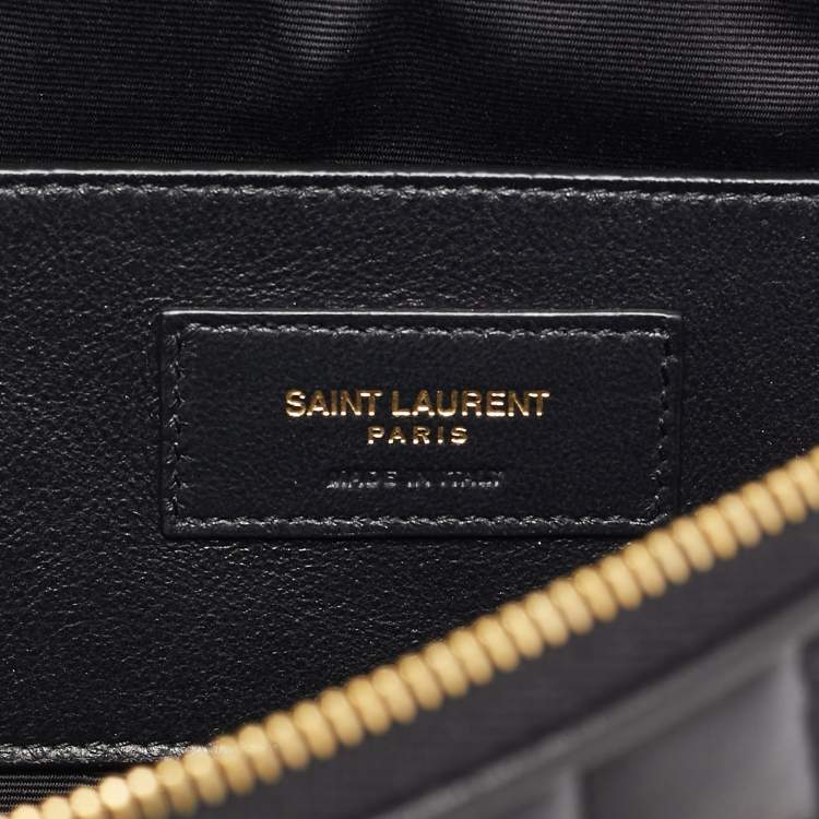 Pre Owned Saint Laurent Black Leather Mini Cassandre Camera Bag