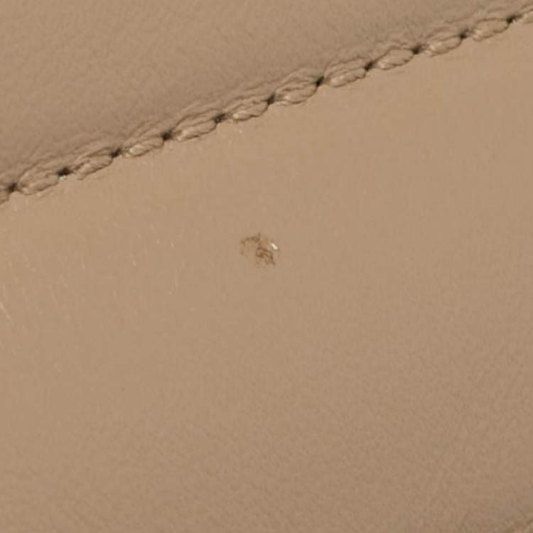 Pre Owned Saint Laurent Beige Matelassé Leather Medium LouLou Shoulder Bag