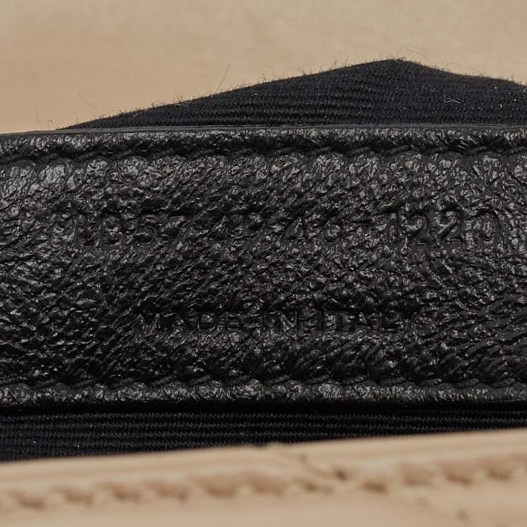 Pre Owned Saint Laurent Beige Matelassé Leather Medium LouLou Shoulder Bag
