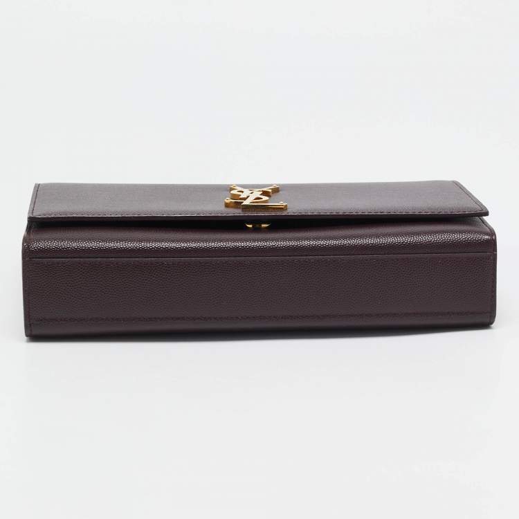 Pre Owned Saint Laurent Burgundy Leather Medium Kate Shoulder Bag