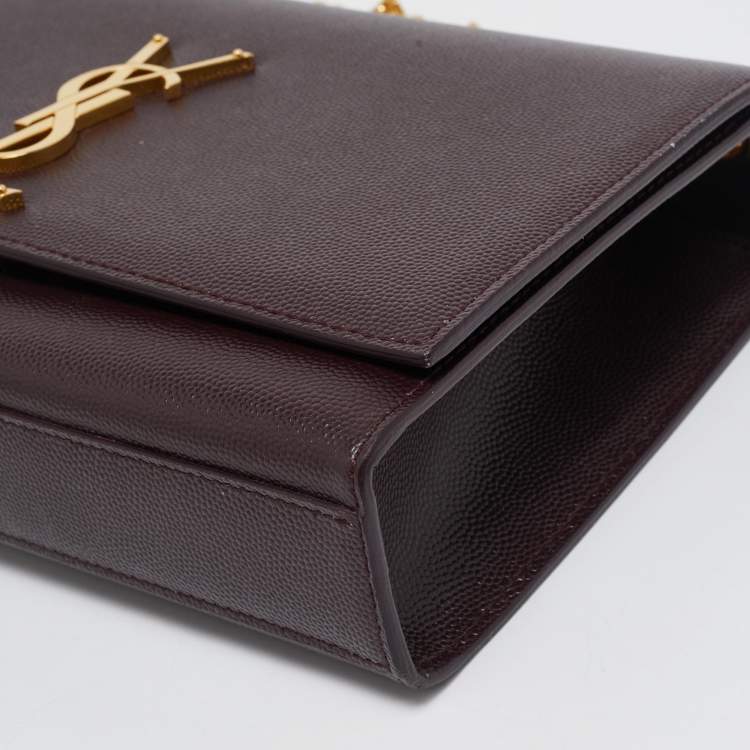 Pre Owned Saint Laurent Burgundy Leather Medium Kate Shoulder Bag