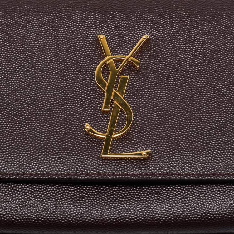 Pre Owned Saint Laurent Burgundy Leather Medium Kate Shoulder Bag