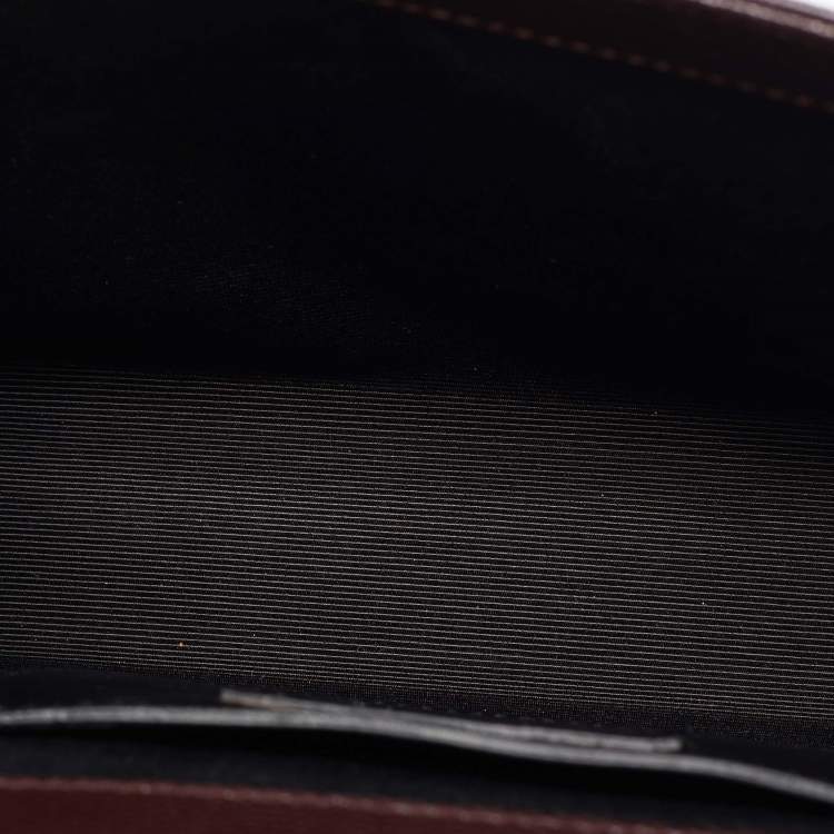 Pre Owned Saint Laurent Burgundy Leather Medium Kate Shoulder Bag