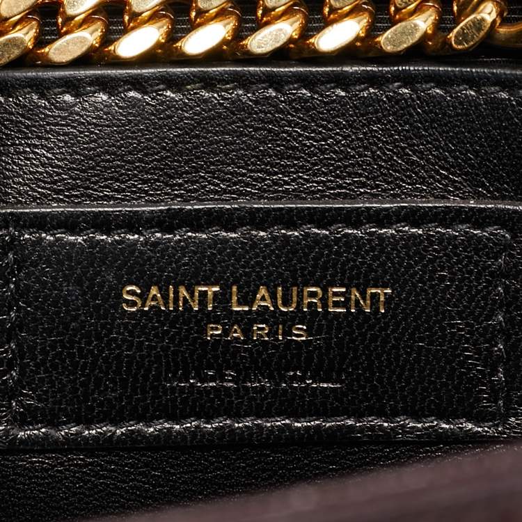 Pre Owned Saint Laurent Burgundy Leather Medium Kate Shoulder Bag