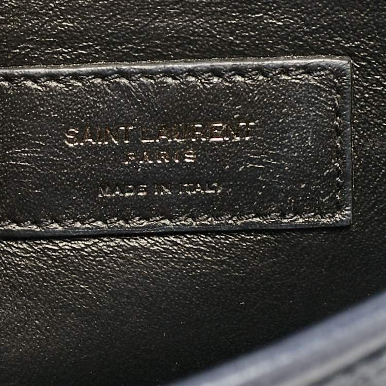 Pre Owned Saint Laurent Navy Blue Matelassé Leather Baby Niki Chain Shoulder Bag