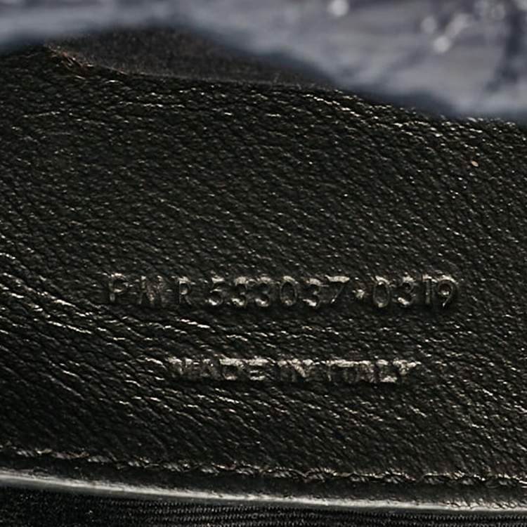 Pre Owned Saint Laurent Navy Blue Matelassé Leather Baby Niki Chain Shoulder Bag