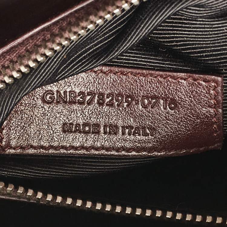 Pre Owned Saint Laurent Burgundy Croc Embossed Leather Small Sac De Jour Tote