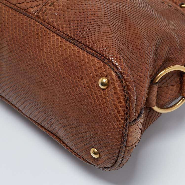 Pre Owned Saint Laurent Brown Python Large Muse Bag