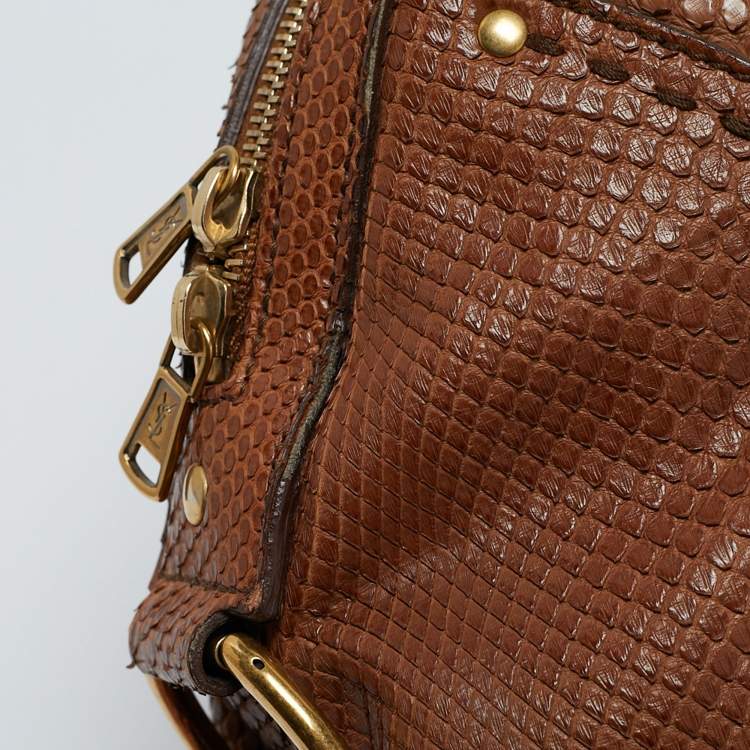 Pre Owned Saint Laurent Brown Python Large Muse Bag