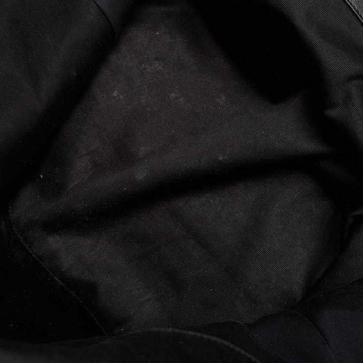 Pre Owned Saint Laurent Black Quilted Leather Maxi Icare Shopping Tote