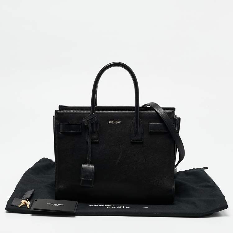 Pre Owned Saint Laurent Black Leather Baby Classic Sac De Jour Tote
