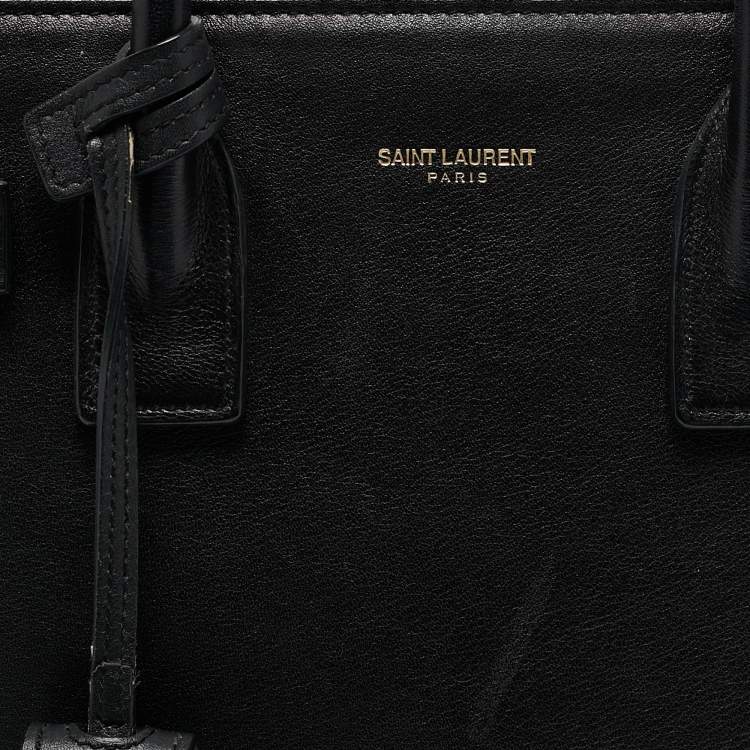 Pre Owned Saint Laurent Black Leather Baby Classic Sac De Jour Tote