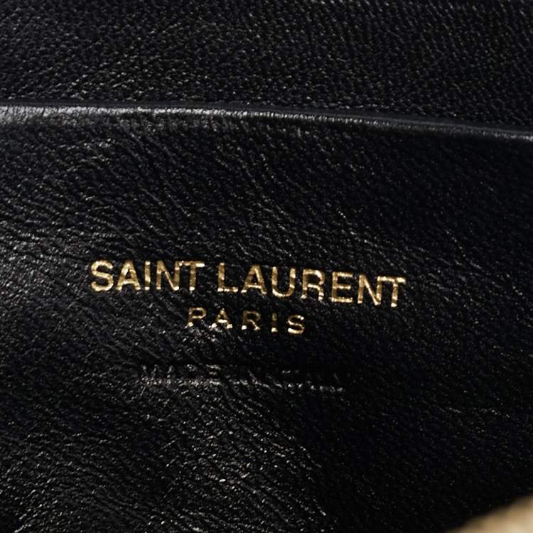 Pre Owned Saint Laurent Beige Matelassé Leather Mini Lou Camera Crossbody Bag
