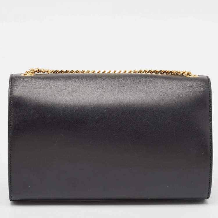 Pre Owned Saint Laurent Black Leather Medium Kate Tassel Shoulder Bag