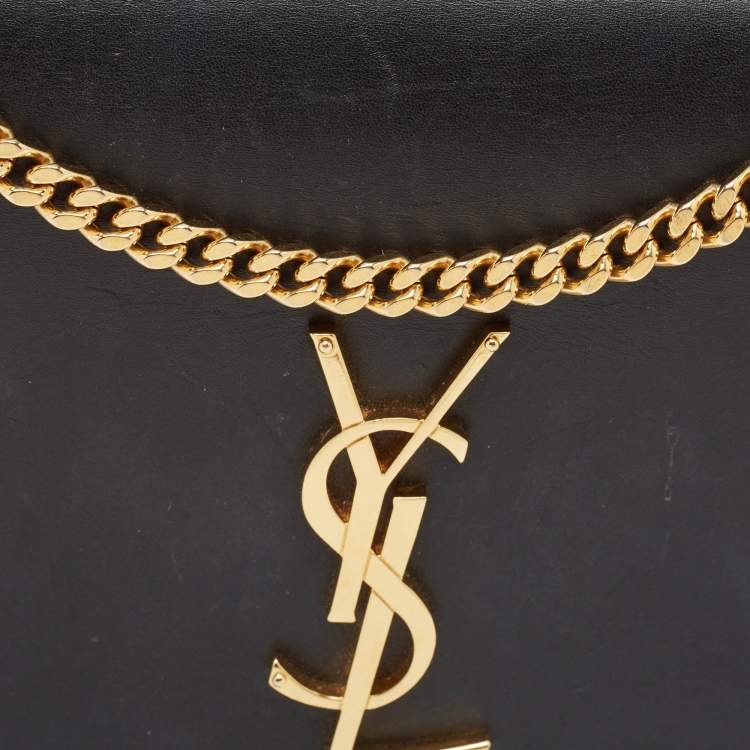 Pre Owned Saint Laurent Black Leather Medium Kate Tassel Shoulder Bag