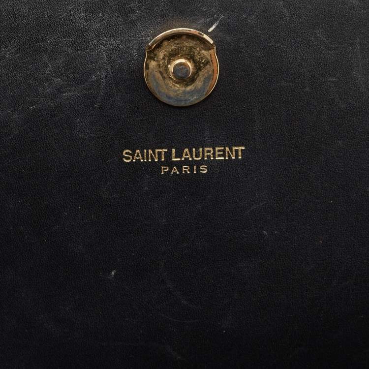 Pre Owned Saint Laurent Black Leather Medium Kate Tassel Shoulder Bag
