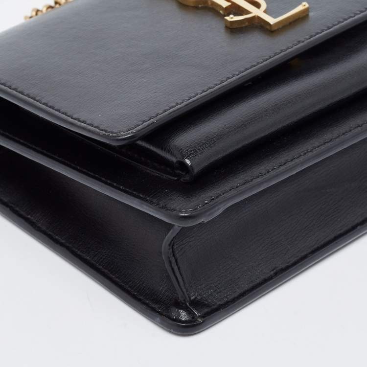 Pre Owned Saint Laurent Black Leather Small Sunset Top Handle Bag