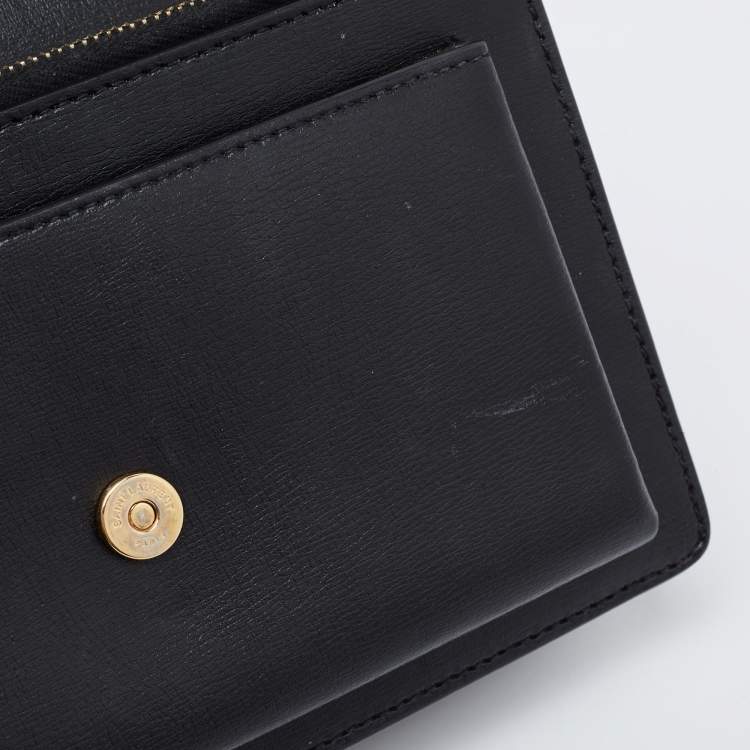Pre Owned Saint Laurent Black Leather Small Sunset Top Handle Bag