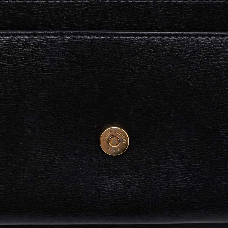 Pre Owned Saint Laurent Black Leather Small Sunset Top Handle Bag