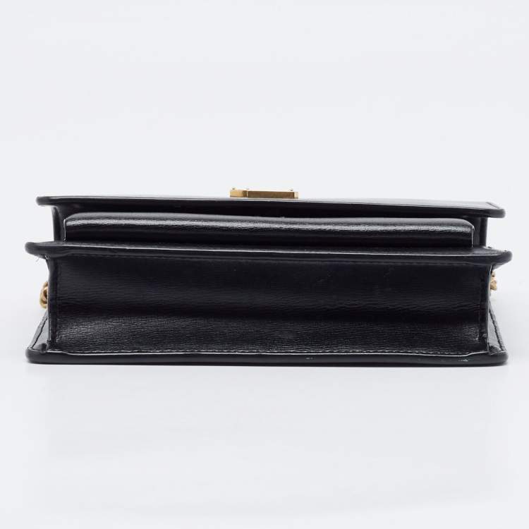 Pre Owned Saint Laurent Black Leather Small Sunset Top Handle Bag