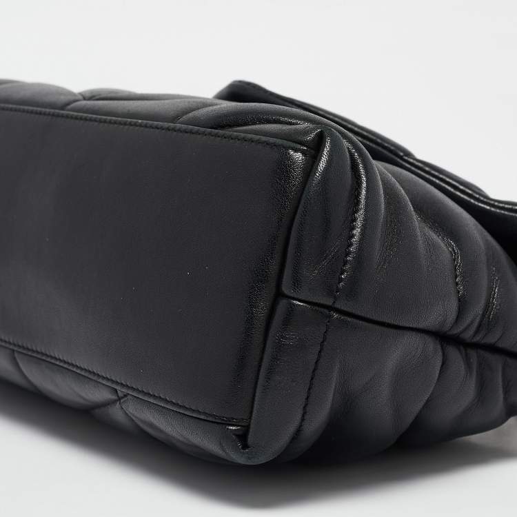 Pre Owned Saint Laurent Black Quilted Leather Small Puffer Chain Shoulder Bag