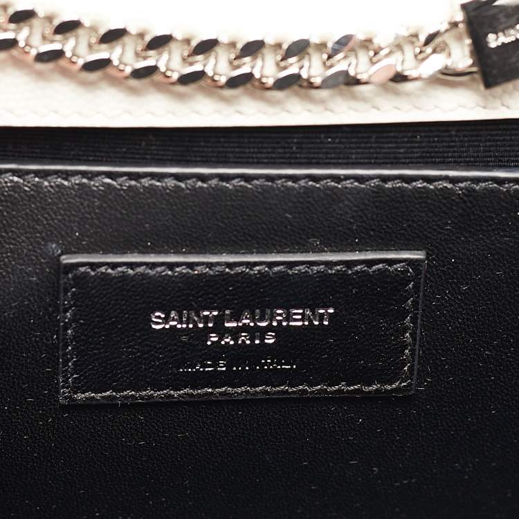 Pre Owned Saint Laurent Off White Leather Medium Kate Shoulder Bag
